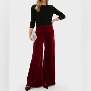 NWT TUCKERNUCK Red Ribbon Velvet Deja Pant wide leg size small